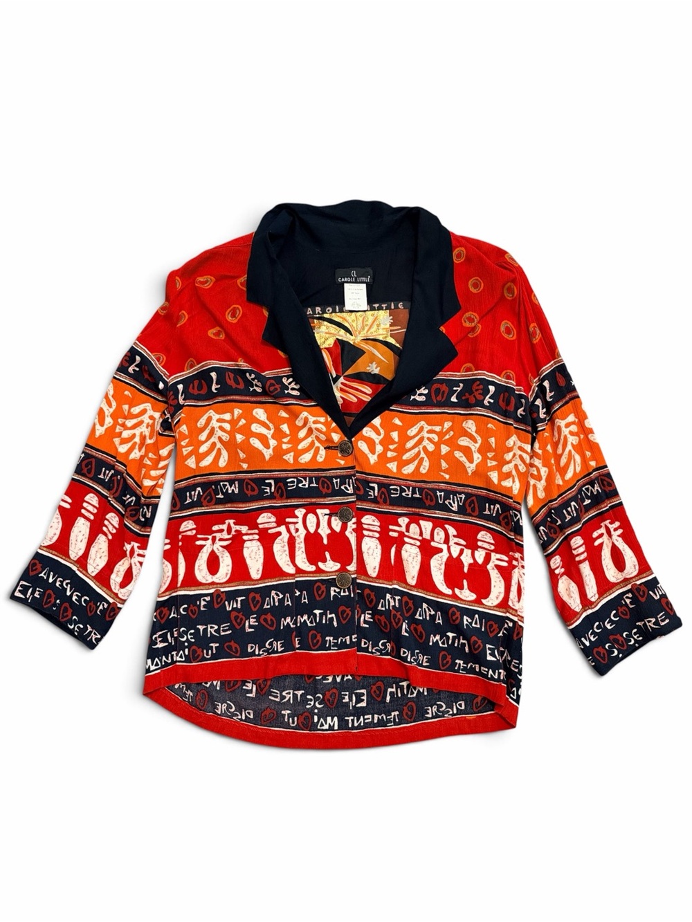 VTG Carole Little German Rayon Jacket Tribal Maximalist Festival